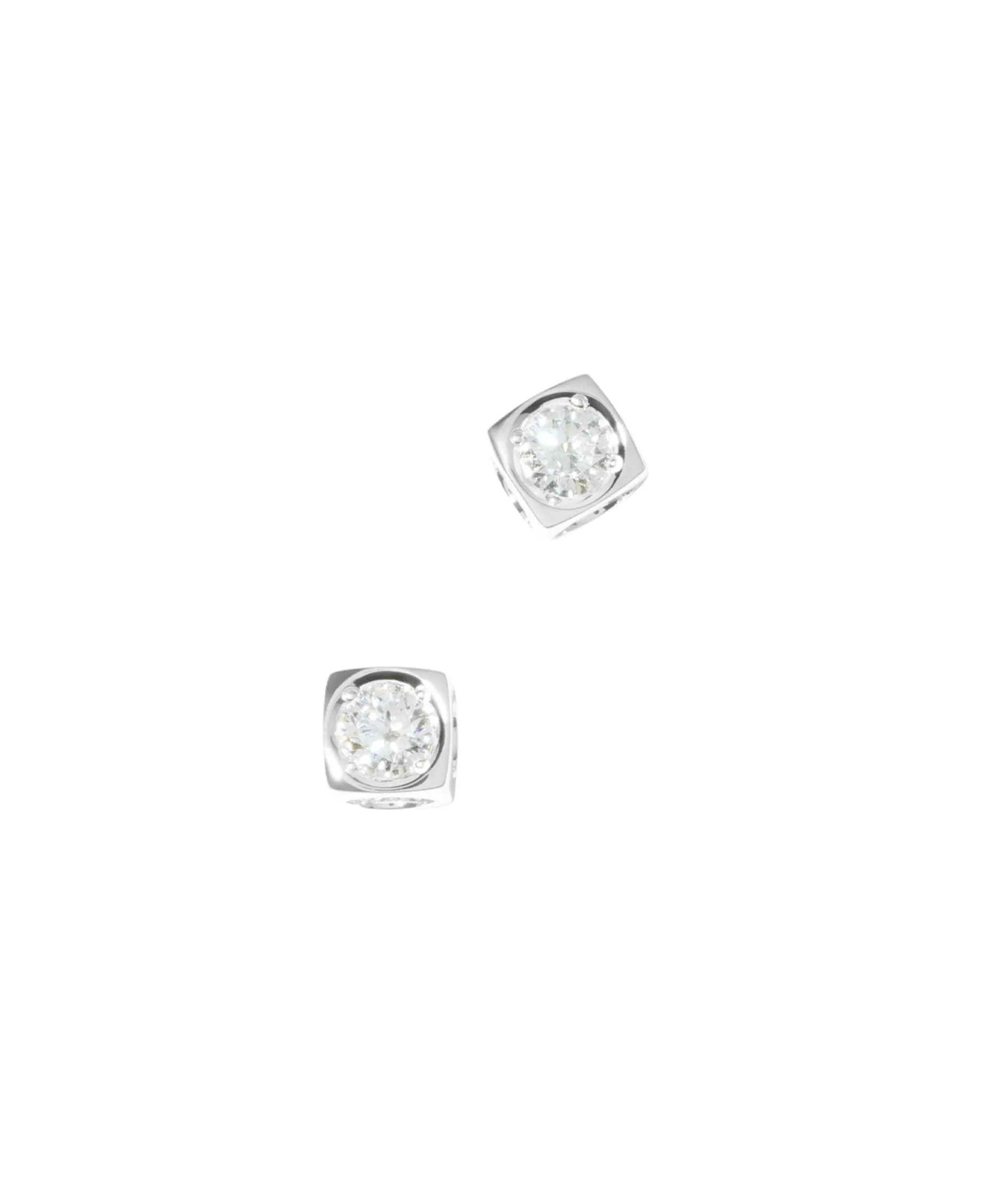 Pendientes Botón Le Cube Diamant Dinh Van en Oro Blanco - 808312