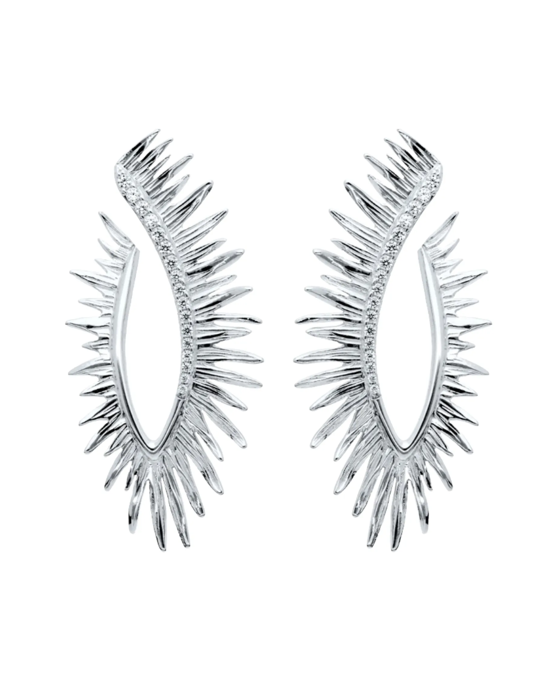Pendientes Brut Maxi Marina García Plata Rodiada con Circonitas | 91031PB