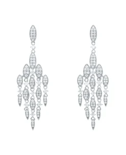 Pendientes Chandelier Marina García Plata Rodiada con Circonitas | 91163PB