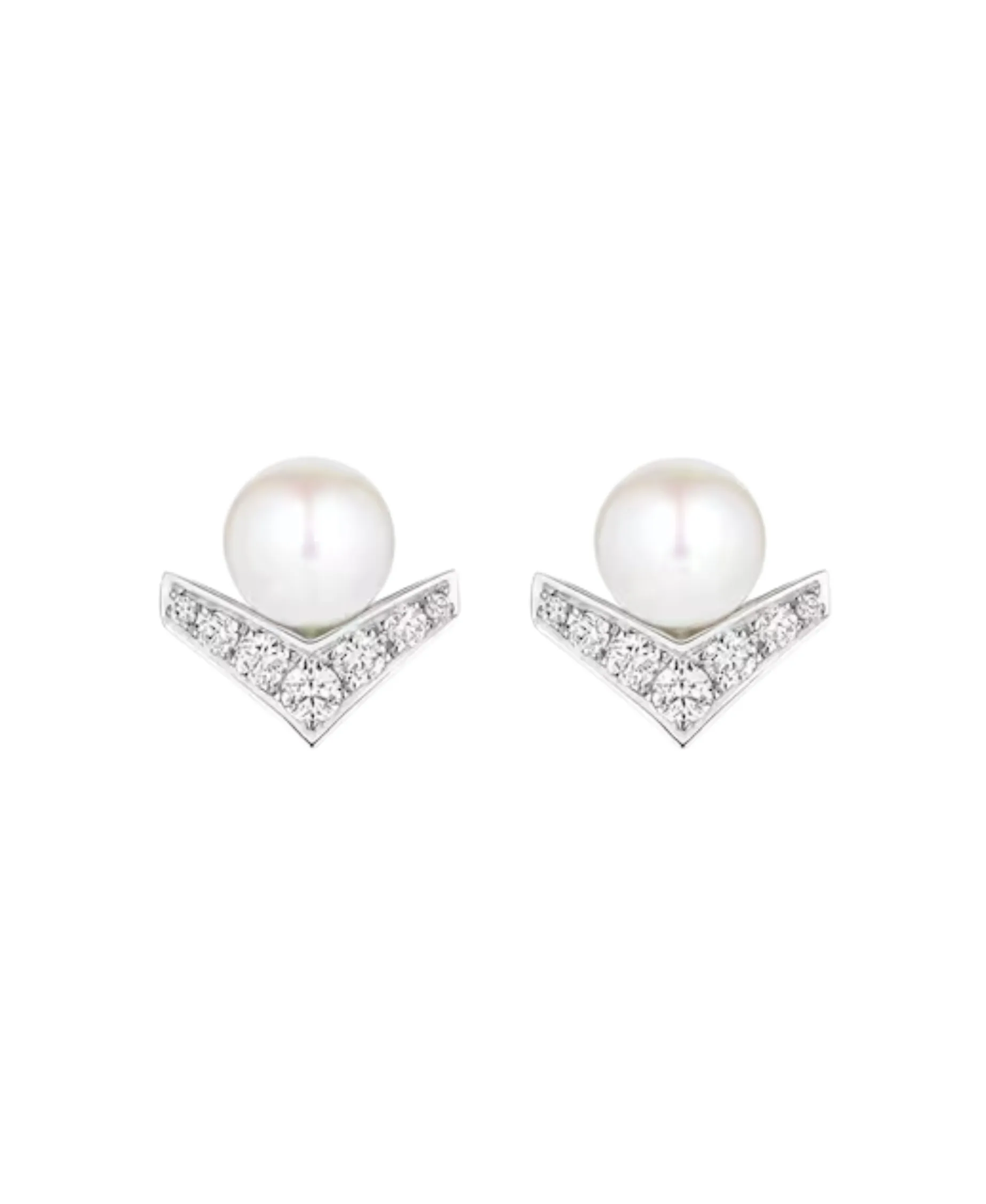 Pendientes Chaumet Joséphine Aigrette Oro Blanco Perlas y Diamantes | 085046