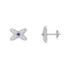 Pendientes Chaumet Liens Oro Blanco Pavé de Diamantes y Zafiro | 085492