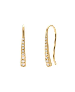 Pendientes Colgantes con Circonitas en Oro Amarillo