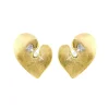 Pendientes Corazón Clavo Marina García Plata Bañada en Oro Circonitas | 91140PC