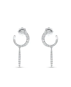 Pendientes de Aro Abierto y Colgante de Diamantes 1,10 cts en Oro Blanco