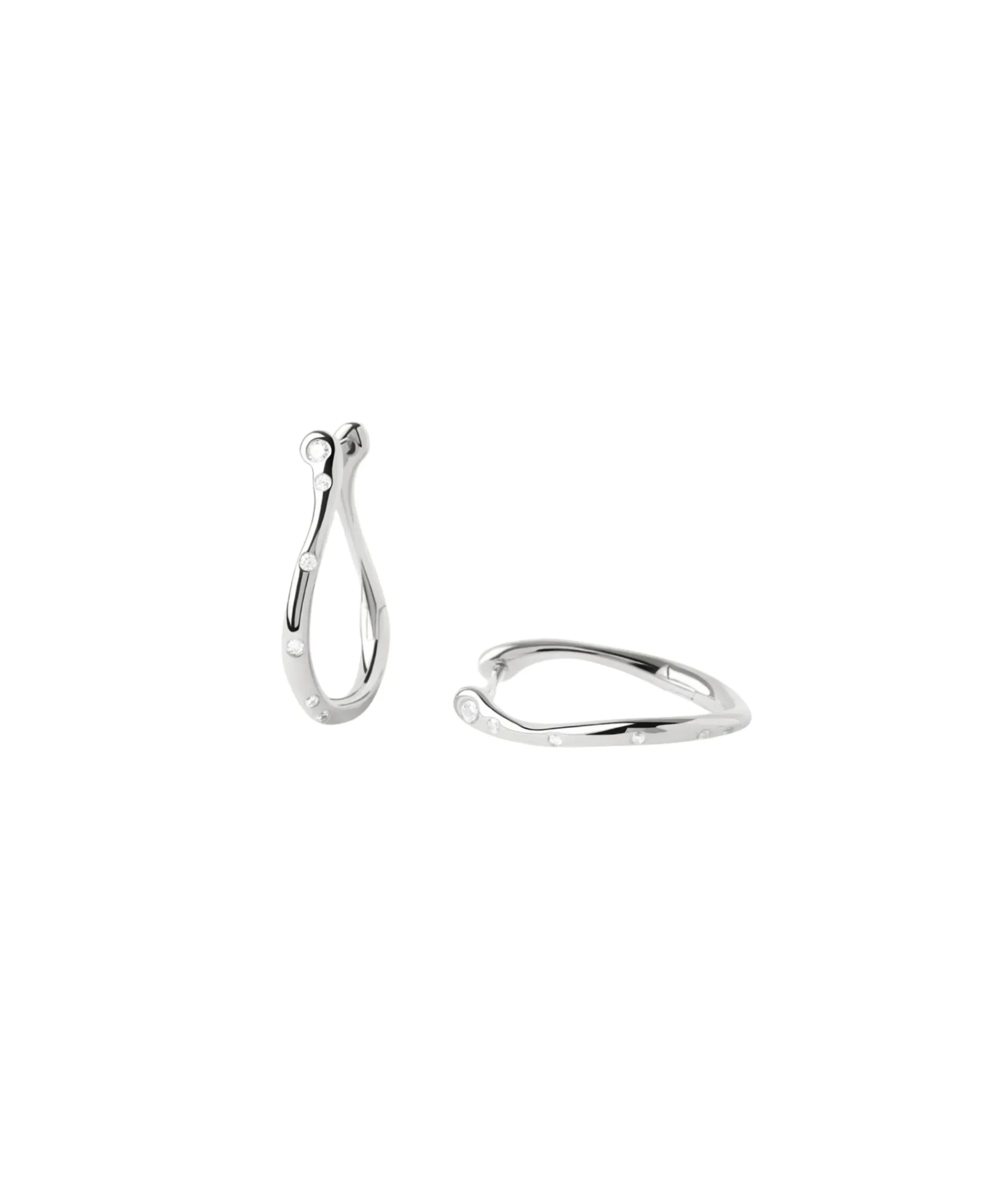 Pendientes de Aro Air Mini PDPAOLA Plata con Baño de Rodio | AR02-F52-U