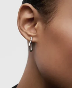 Pendientes de Aro Air Mini PDPAOLA Plata con Baño de Rodio | AR02-F52-U