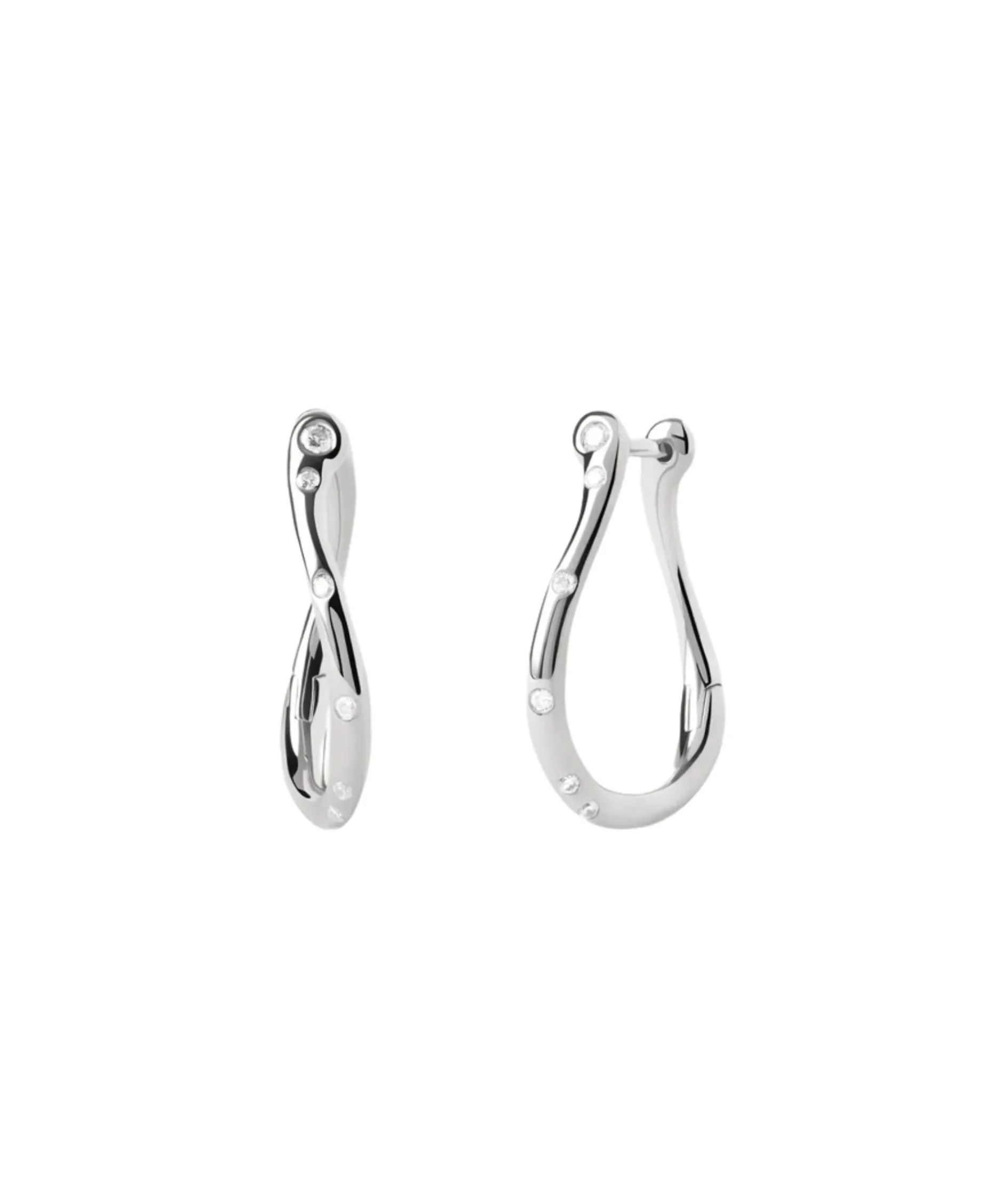 Pendientes de Aro Air Mini PDPAOLA Plata con Baño de Rodio | AR02-F52-U