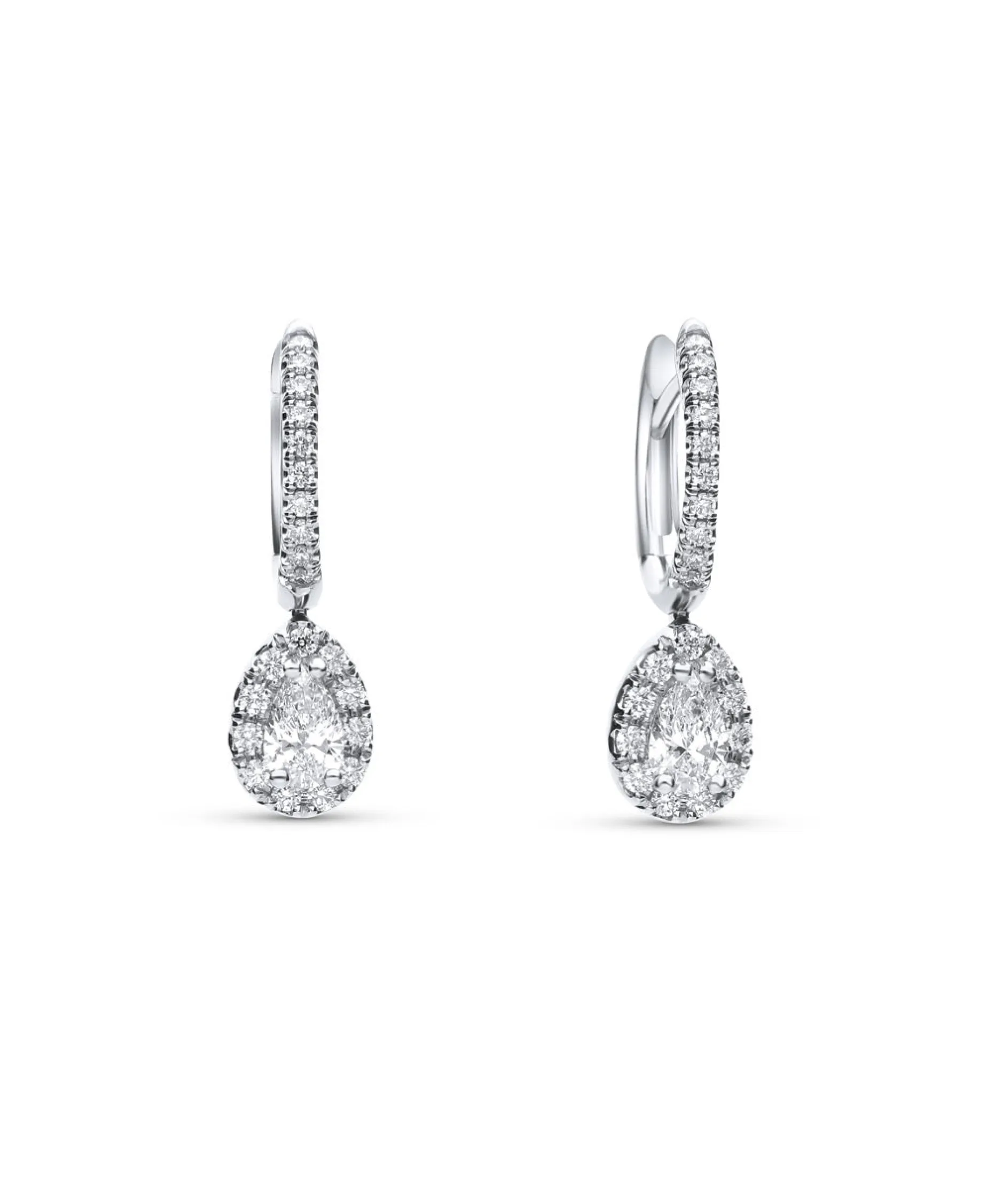 Pendientes de Aro con Motivo de Diamantes 0,91 cts en Oro Blanco