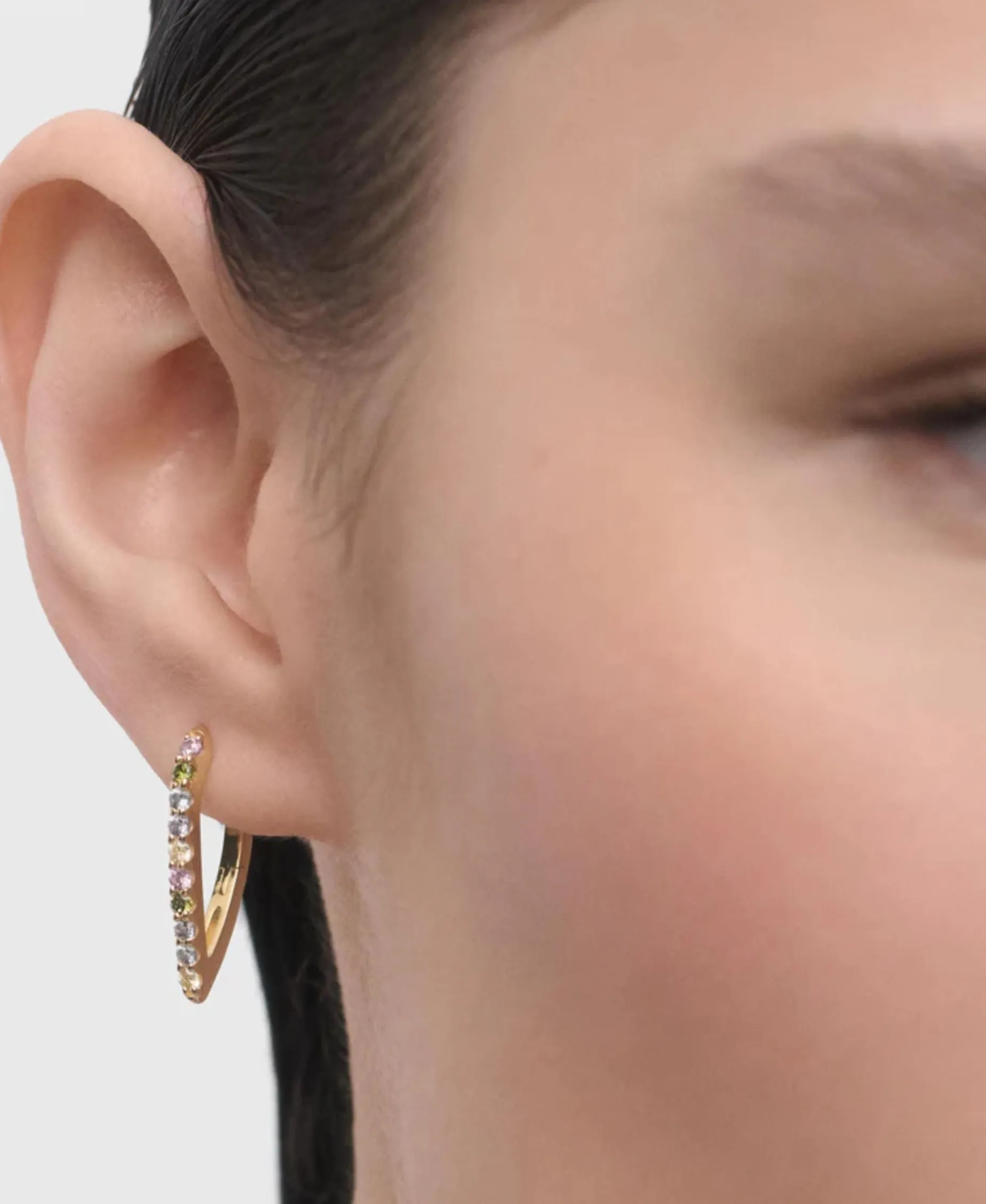 Pendientes de Aro Gloss Multicolor PDPAOLA Plata con Baño de Oro 18K | AR01-G26-U