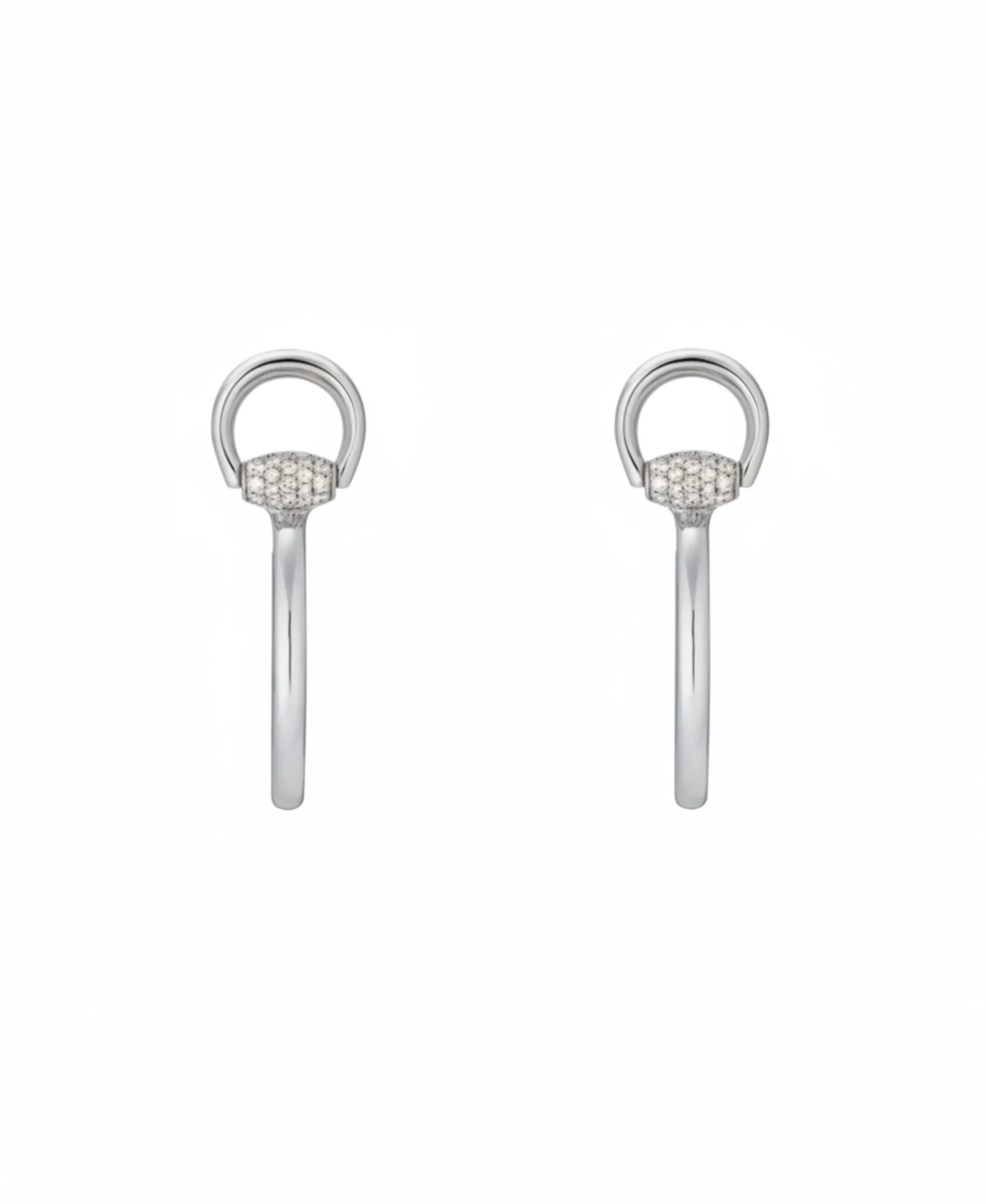 Pendientes de Aro Gucci Horsebit Oro Blanco y Diamantes | YBD83775700100U