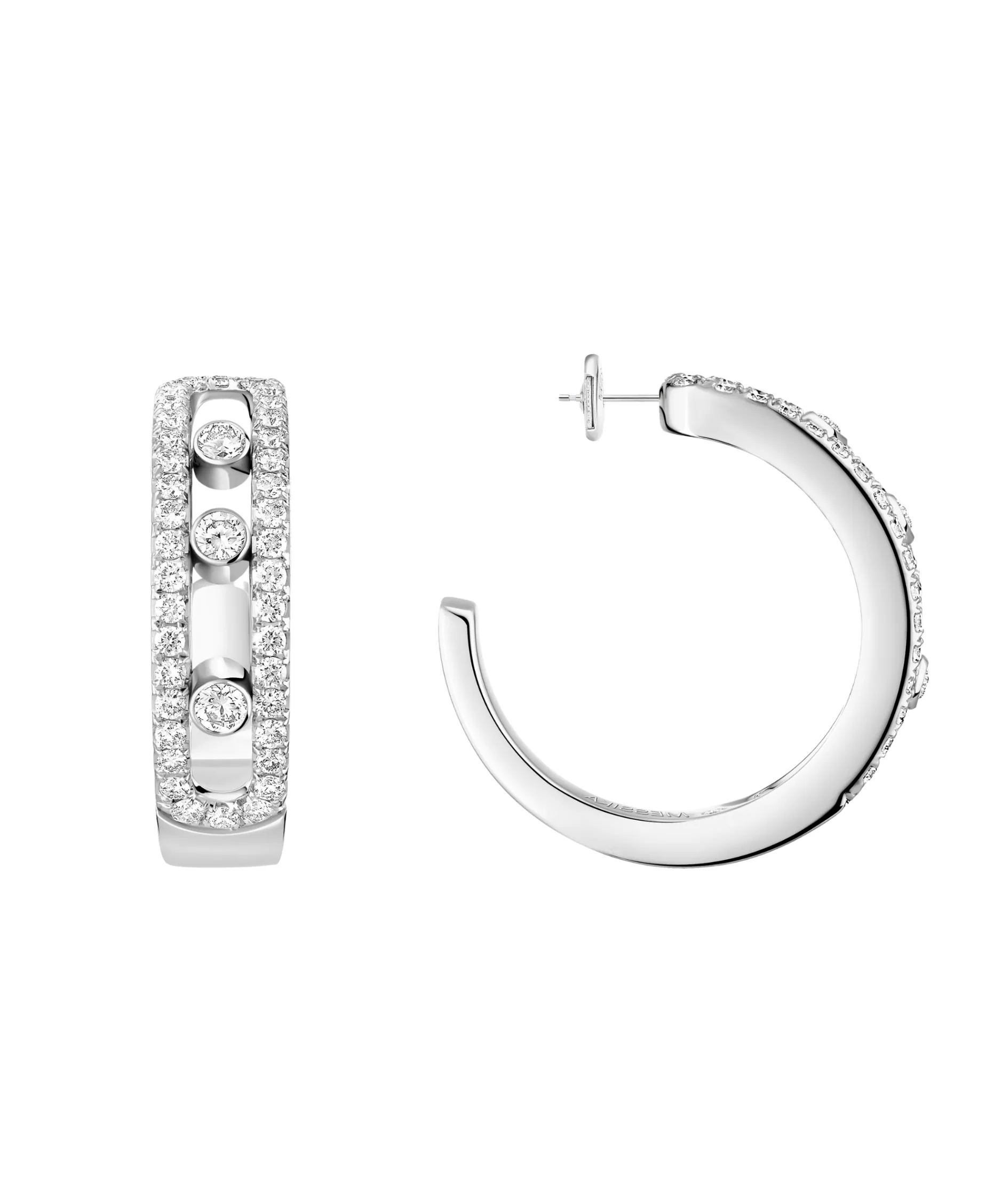 Pendientes de Aro Messika Move Pavé Oro Blanco | 04993-WG