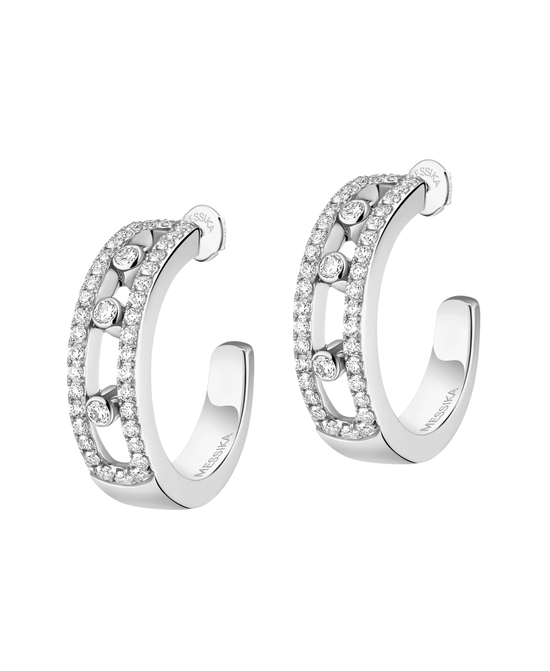 Pendientes de Aro Messika Move Pavé Oro Blanco | 04993-WG