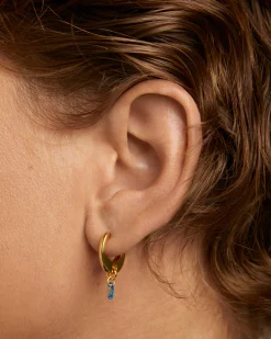 Pendientes de Aro PDPAOLA Lily Azul Plata Baño Oro | AR01-B94-U