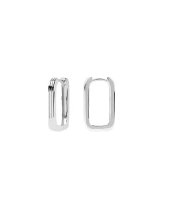 Pendientes de Aro Super Nova PDPAOLA Plata con Baño de Rodio | AR02-503-U