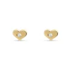 Pendientes de Bebé Corazón con Circonita en Oro Amarillo