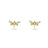 Pendientes de Bebé Libélula con Circonitas en Oro Amarillo