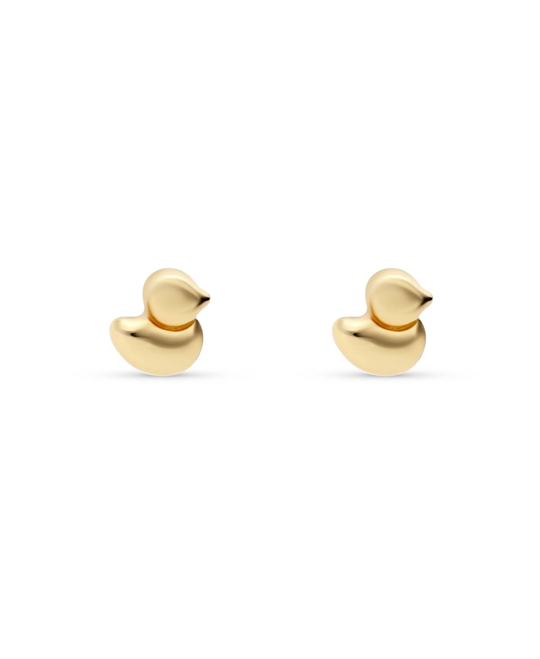 Pendientes de Bebé Pato con Circonita en Oro Amarillo