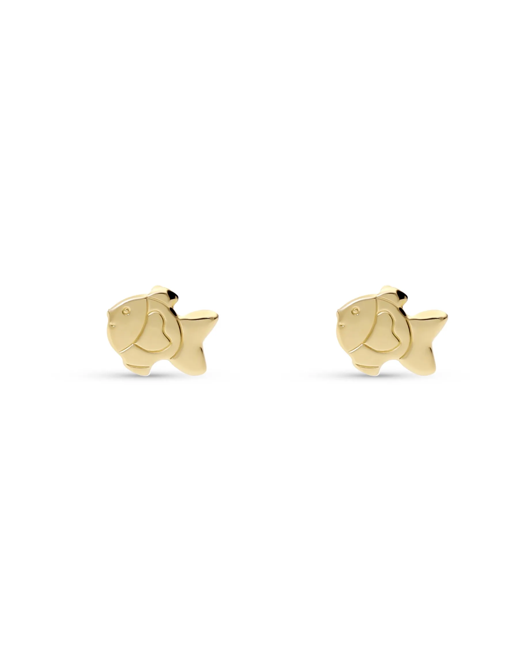 Pendientes de Bebé Pez en Oro Amarillo