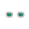 Pendientes de Esmeraldas 1,09 cts y Diamantes en Oro Blanco