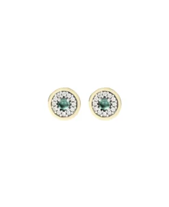 Pendientes DELCERRO Plata Círculo Verde | 11019V