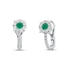 Pendientes de Oro Blanco con Esmeraldas y Diamantes