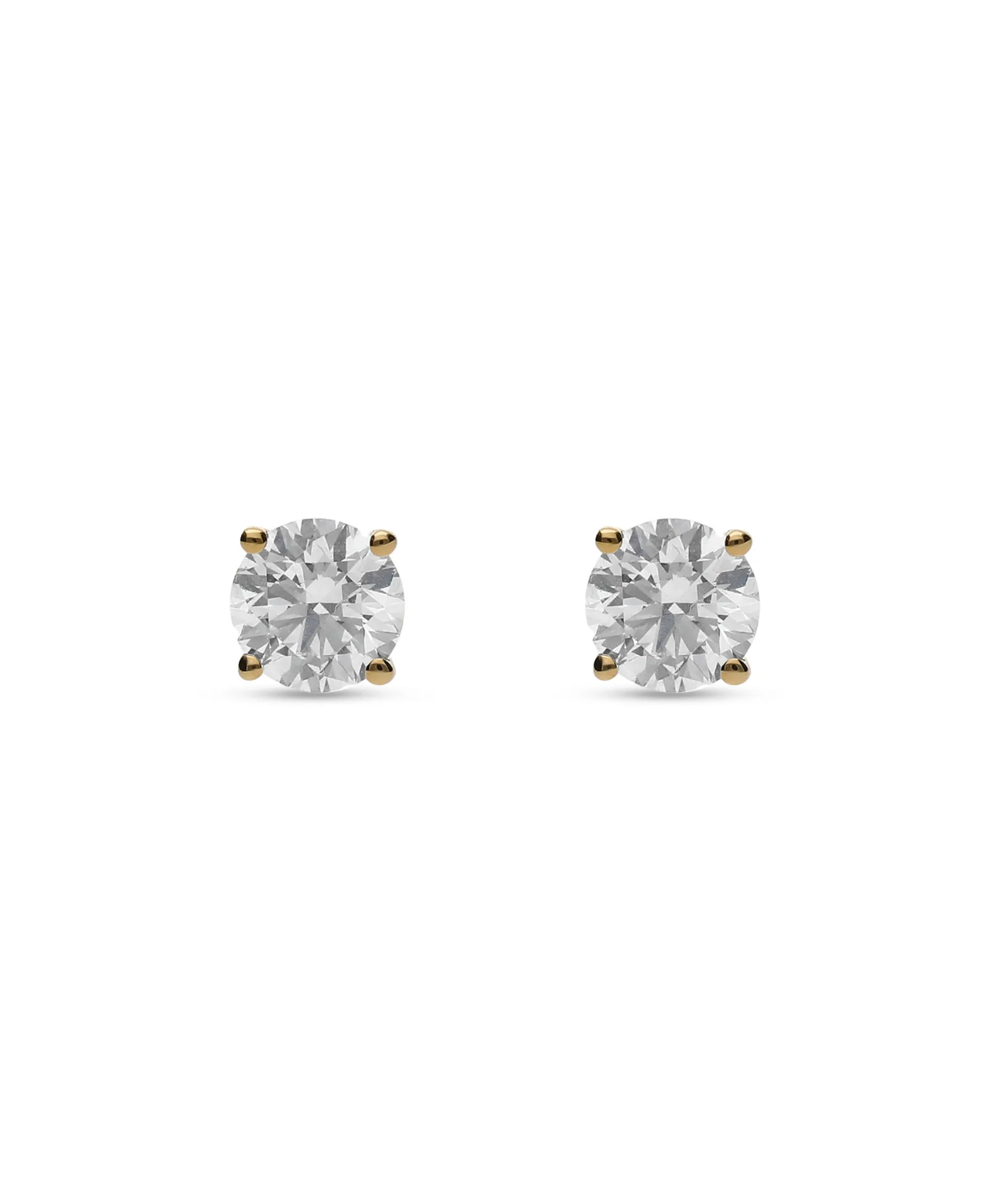 Pendientes Diamante Solitaro 0,60 cts en Oro Amarillo