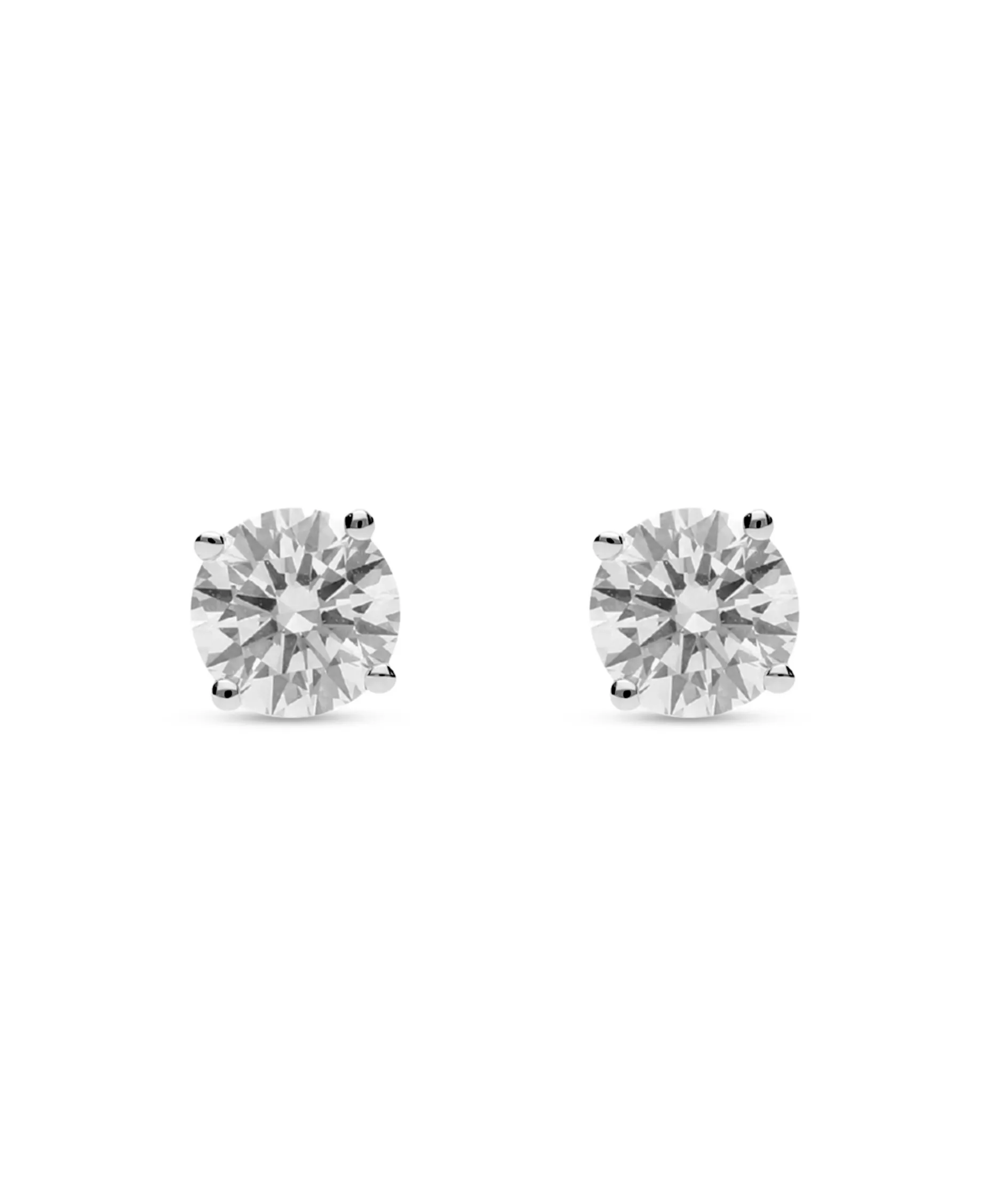 Pendientes Diamante Solitario 1,04 cts en Oro Blanco