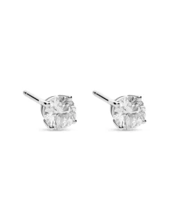 Pendientes Diamante Solitario 1,04 cts en Oro Blanco