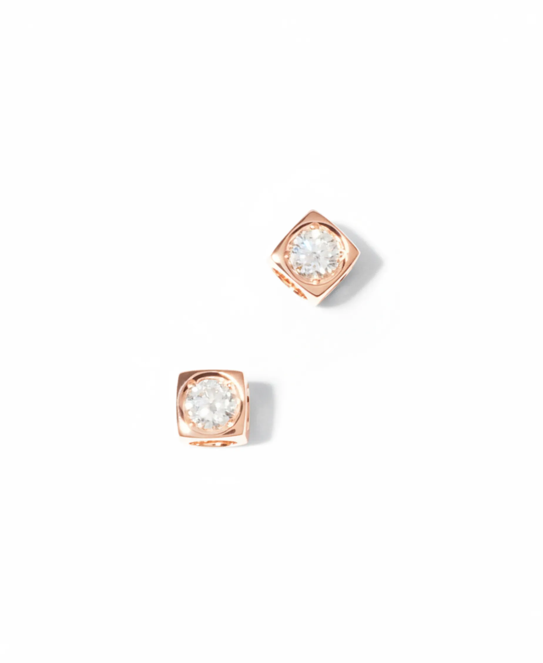 Pendientes Dinh Van Le Cube Diamant Oro Rosa M | 808115