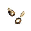 Pendientes Doble Aro AGATHA París Dorado y Marrón | 2380754-173-TU