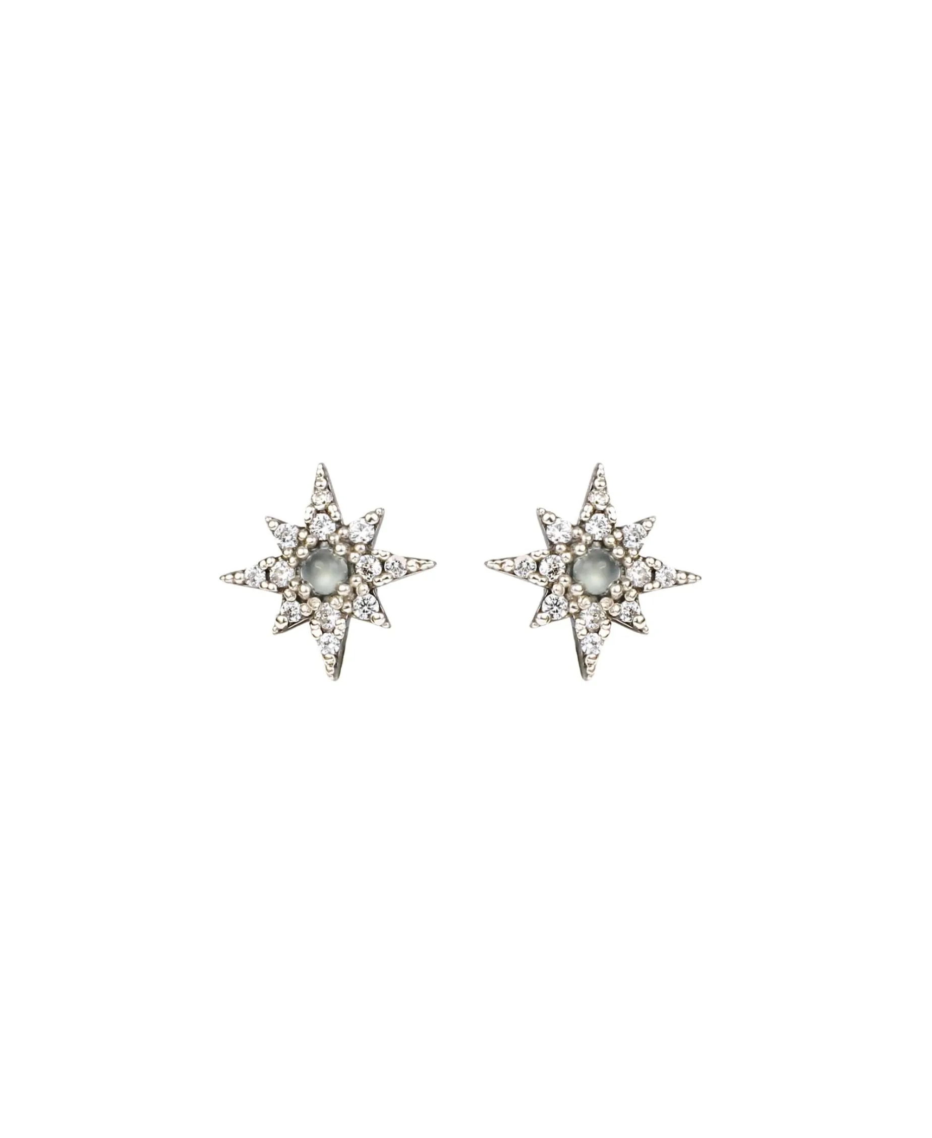 Pendientes Estrella DELCERRO Plata Espinela y Calcedonia | 10745