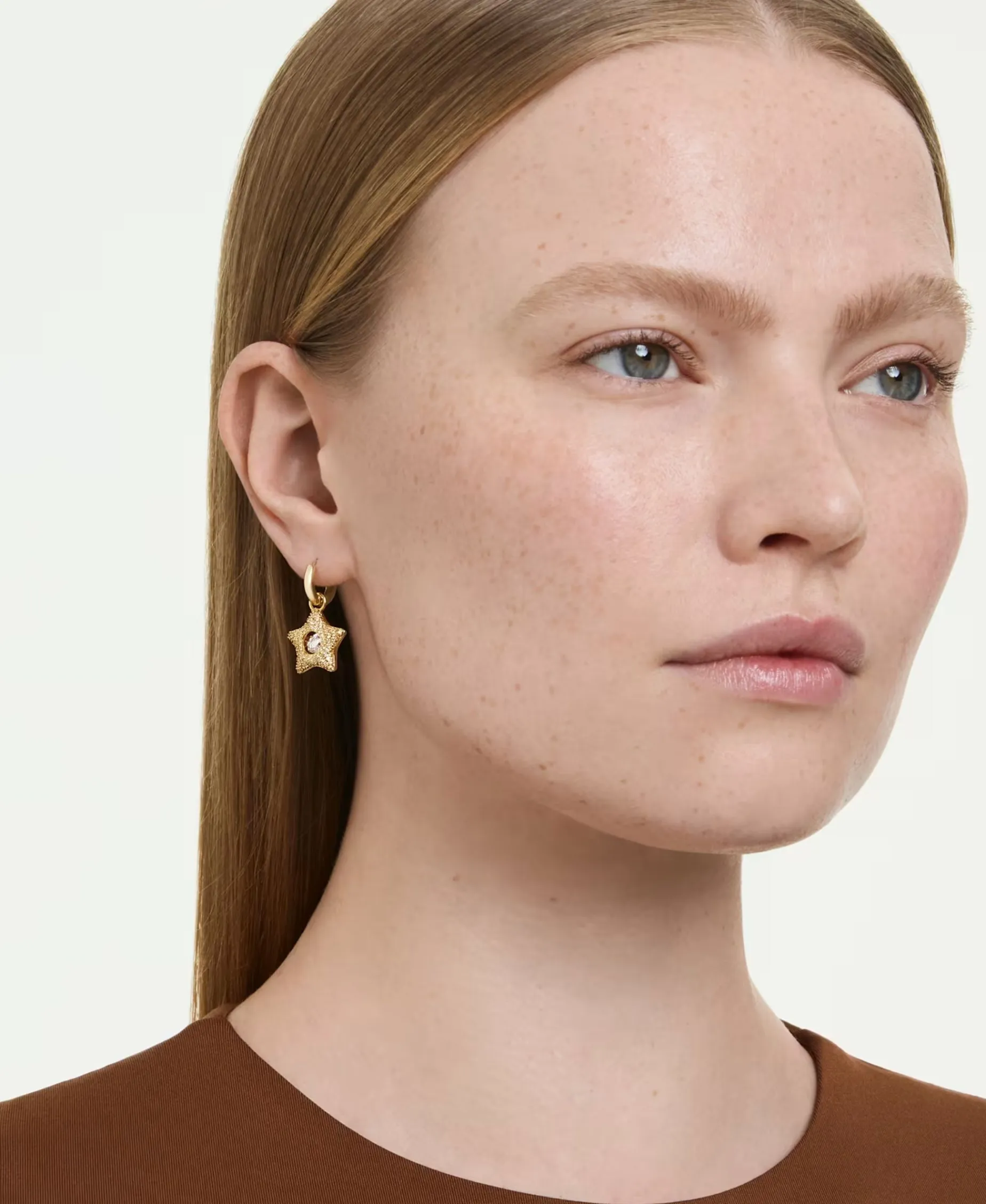 Pendientes Estrella Swarovski Sublima Dorado Con Circonita | 5755274