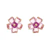 Pendientes Florere SWAROVSKI Flor Rosa con Baño Tono Oro | 5650563