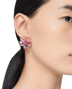 Pendientes Florere SWAROVSKI Flor Rosa con Baño Tono Oro | 5650563