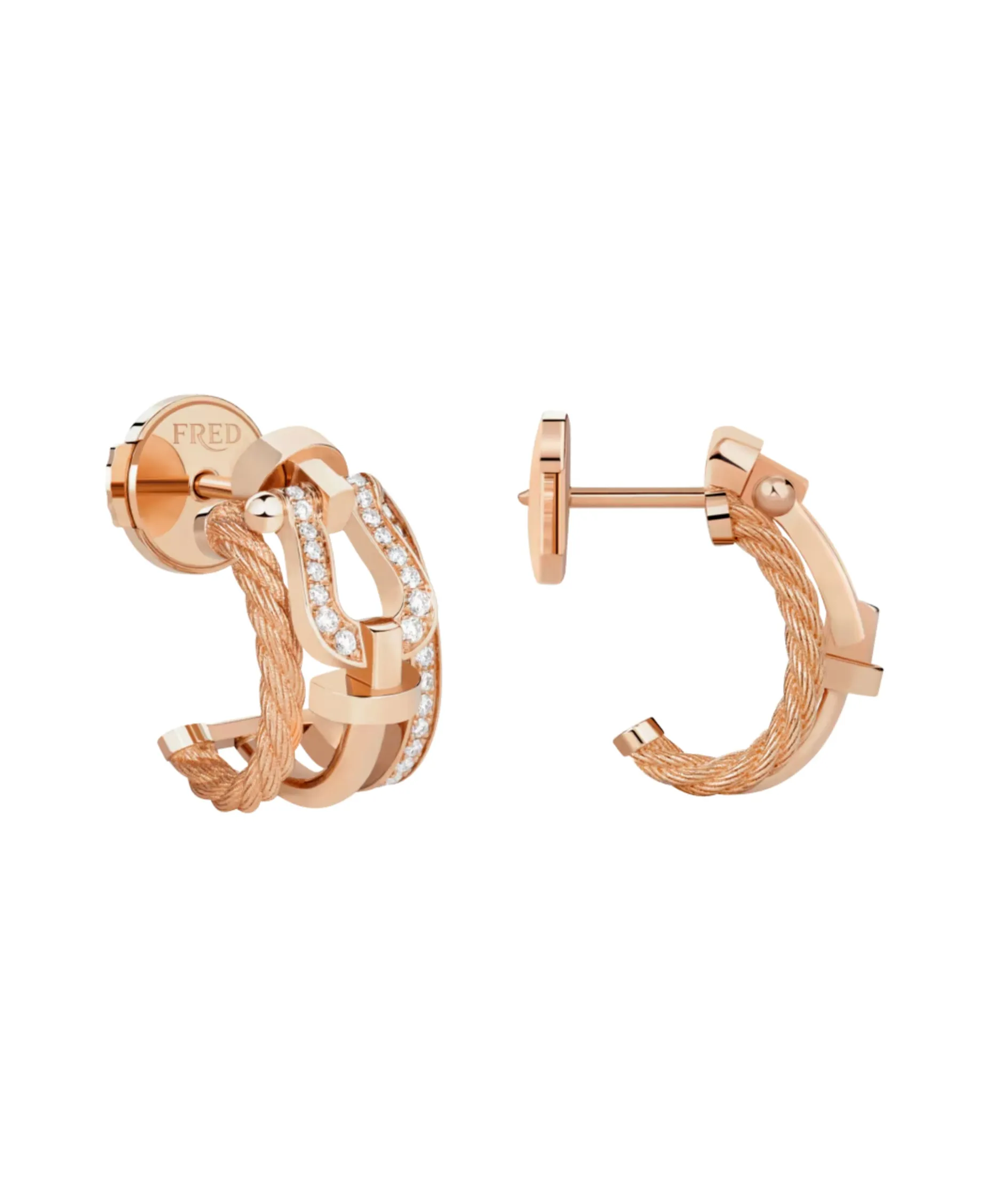 Pendientes FRED Force 10 Rise Oro Rosa Diamantes | 8B0341
