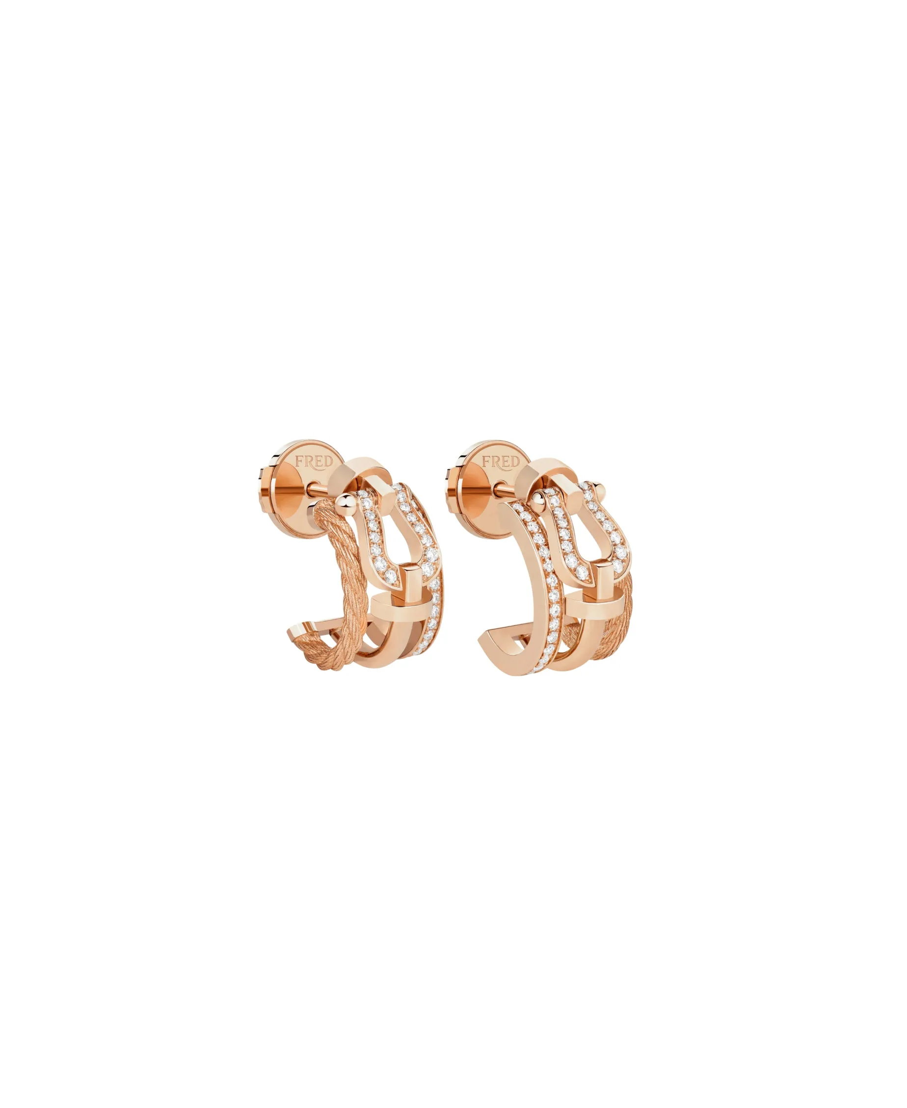 Pendientes FRED Force 10 Rise Oro Rosa Diamantes | 8B0341