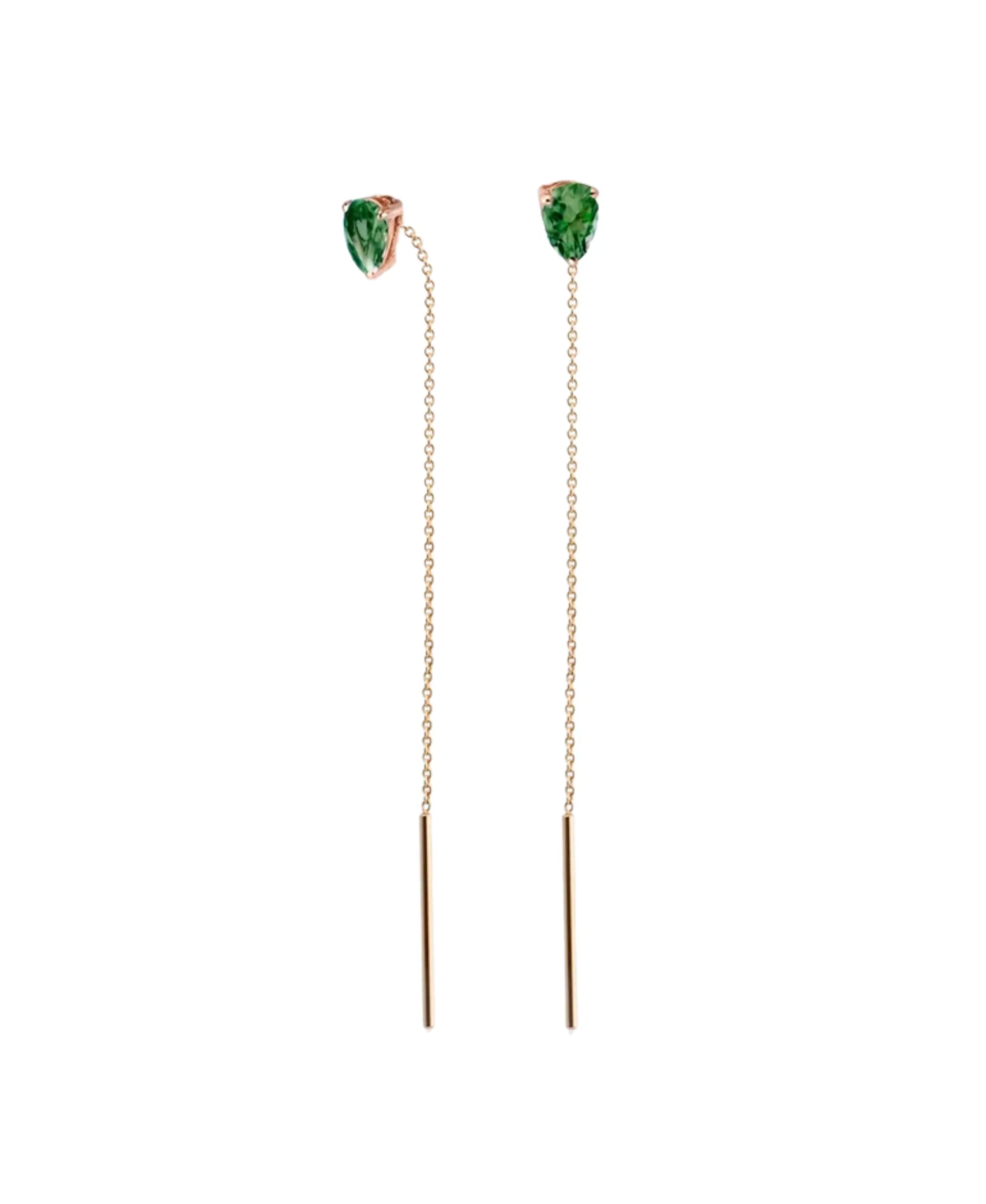 Pendientes Gold&Roses Balance Oro Rosa 18kt Cromodiópsido Verde | GR-600.3CD