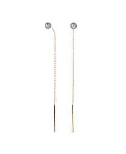 Pendientes Gold&Roses Balance Sunrise Oro Rosa Perla Gris | GR-052.3G