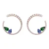 Pendientes Gold&Roses Sasa Circulares L Oro Rosa y Gemas Multicolor | GR-526.3TS