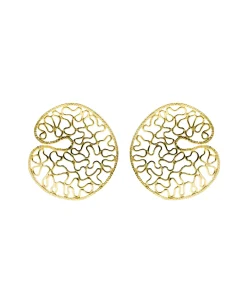 Pendientes High Line Grandes Marina García Plata Baño de Oro | 91142PD