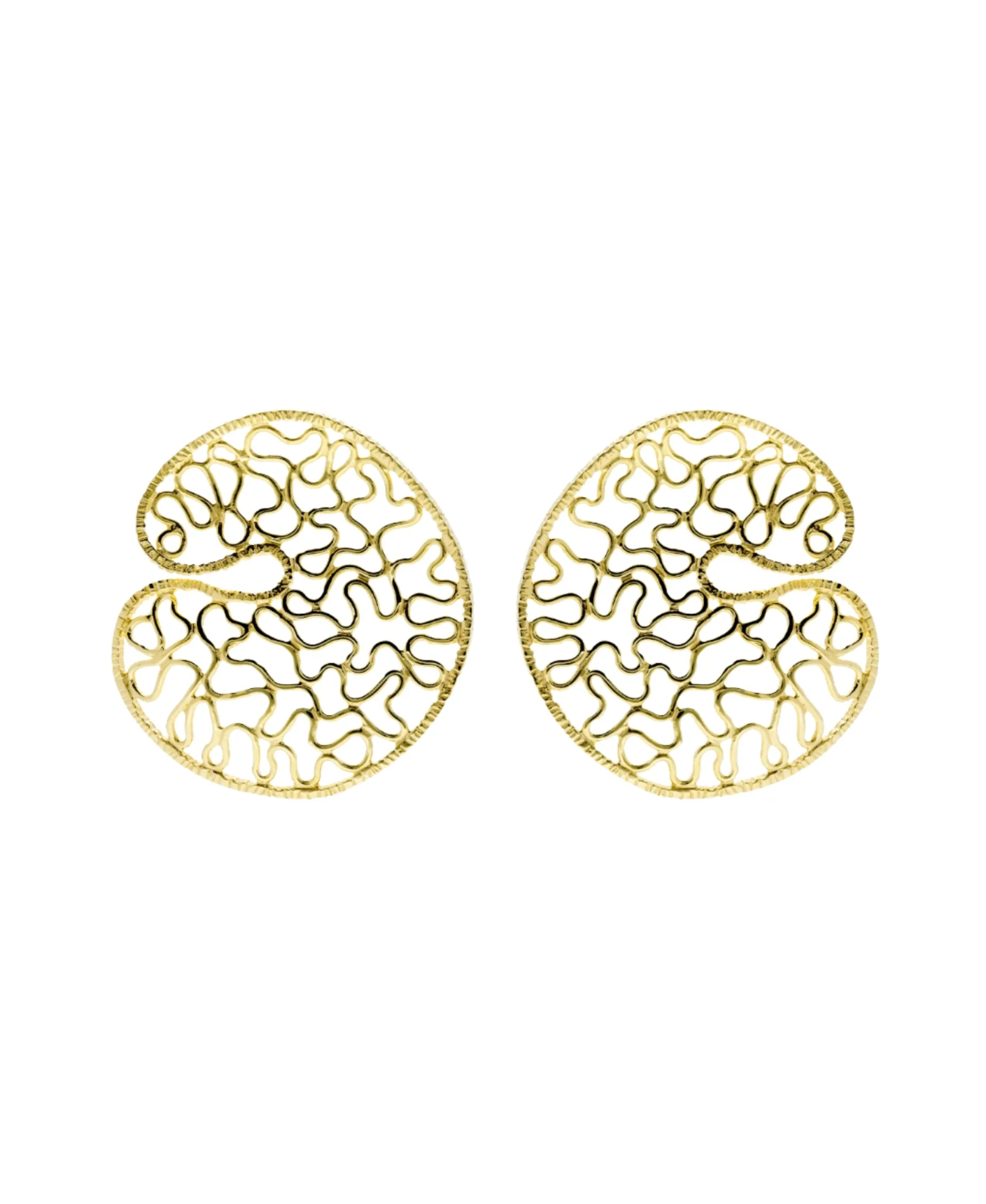 Pendientes High Line Grandes Marina García Plata Baño de Oro | 91142PD