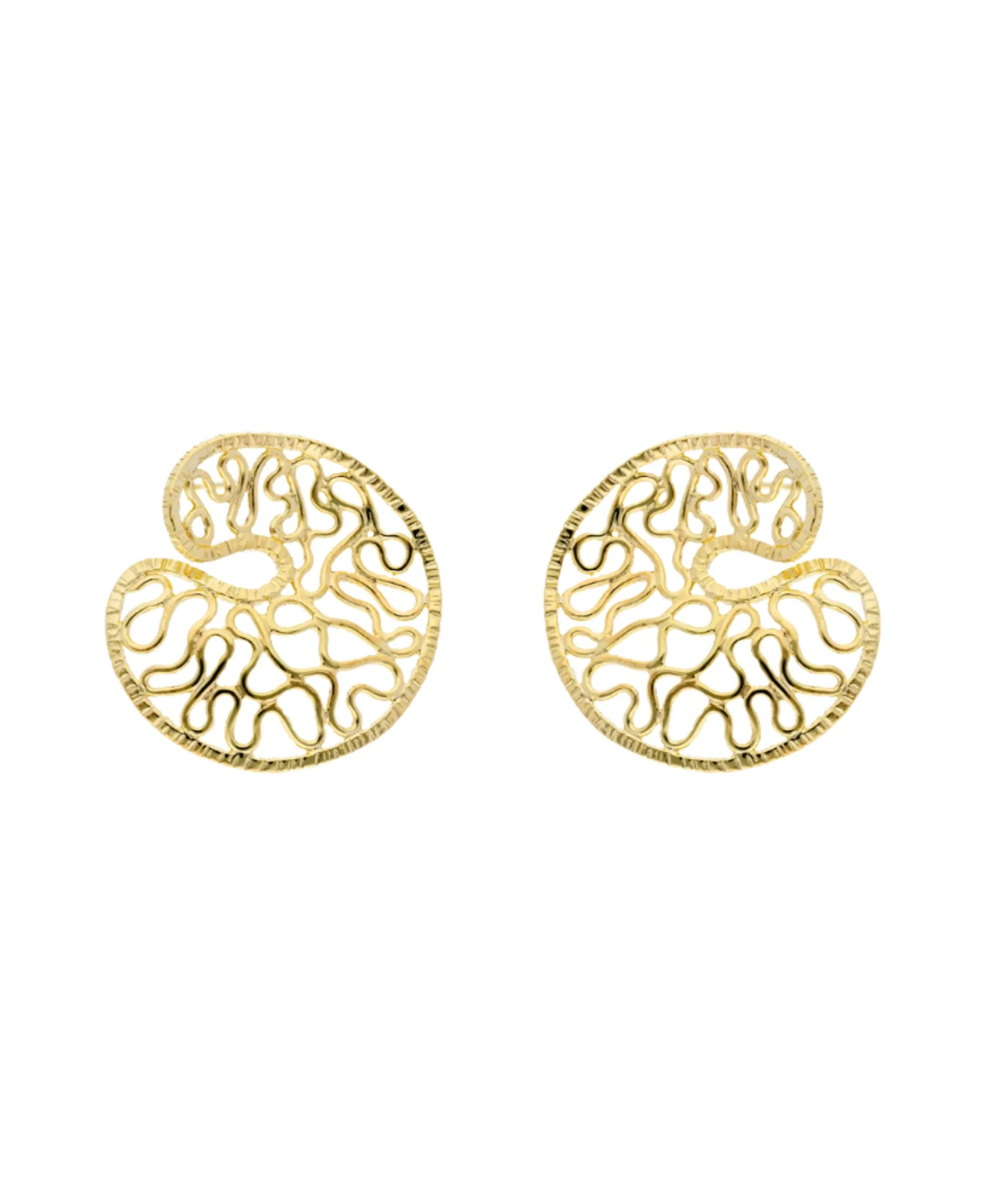 Pendientes High Line Marina García Plata Baño de Oro | 91143PD