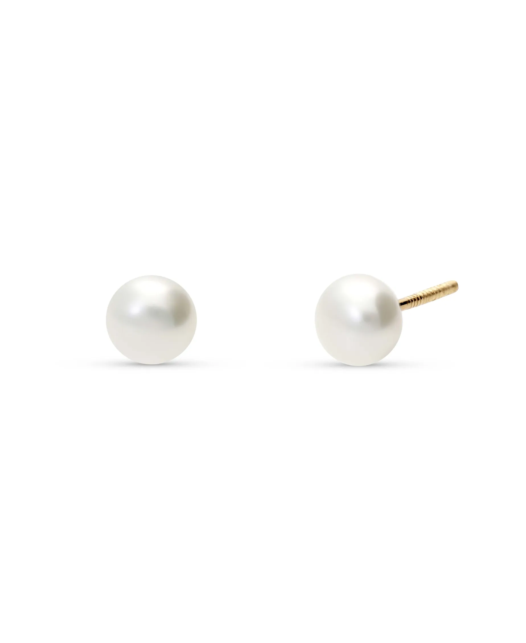 Pendientes Infantiles con Perla de Agua Dulce en Oro Amarillo