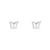Pendientes Infantiles Mariposa en Oro Blanco