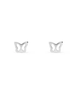 Pendientes Infantiles Mariposa en Oro Blanco
