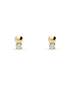 Pendientes Infantiles tú y yo con Circonita en Oro Amarillo