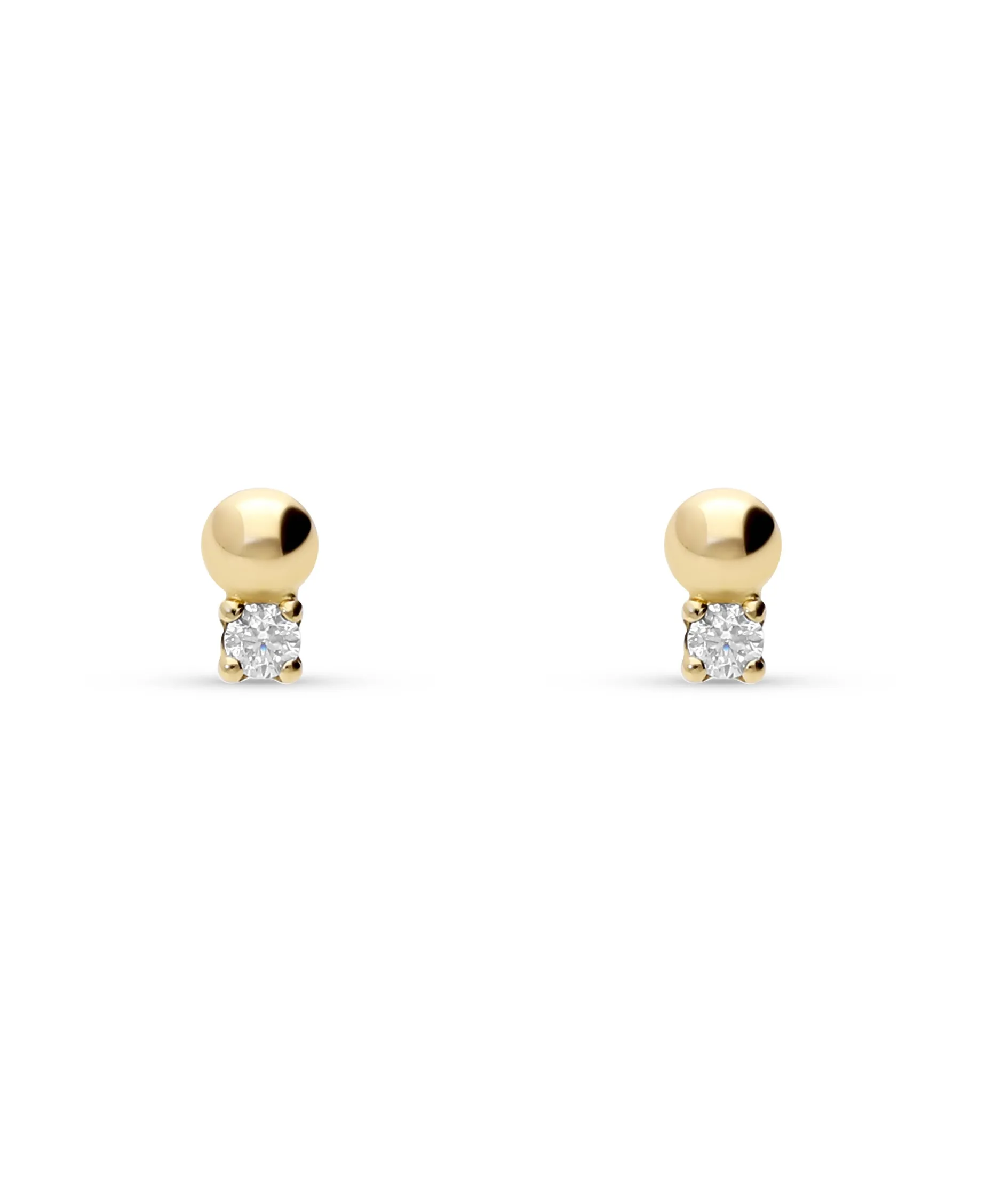Pendientes Infantiles tú y yo con Circonita en Oro Amarillo