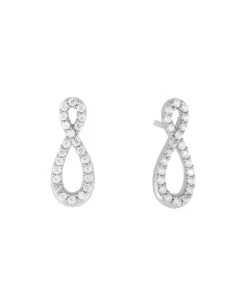 Pendientes Infinity Marina García Plata Rodiada con Circonitas | 90208PB