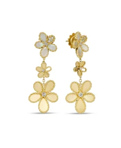 Pendientes Jasmine Roberto Coin en Oro Amarillo con Nácar y Diamantes - ADR777EA3765_Y