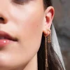 Pendientes Largos Cascada con Diamantes en Oro Rosa